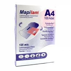 Mapilam Laminasyon Filmi Parlak A4 125 Mikron 100 Adet