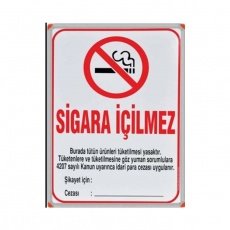 Panda PAN509 Sigara İçilmez Levhası Alüminyum Çerçeveli 50x70   